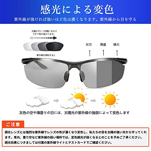 [Glazata] 偏光スポーツサングラス 偏光グラス ・超軽量メタル UV400 紫外線カット ドライブ/野球/自転車/夜釣り／ランニング／ゴルフ／運転 3枚目