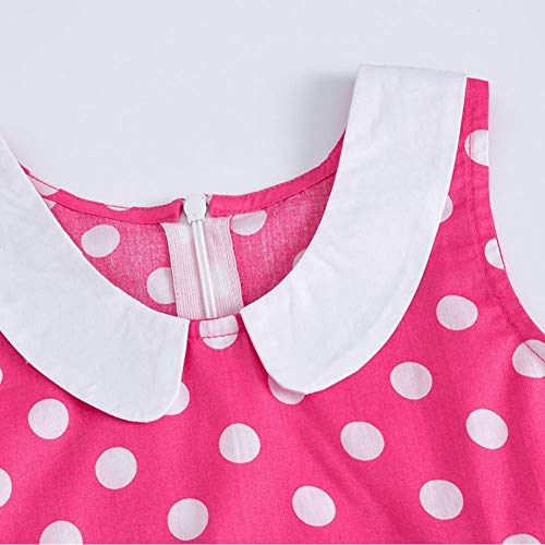 Kids Girls 50s Audrey Vintage Polka Dot Swing Party Rockabilly Dress Retro Peter Pan Doll Collar Wedding Casual Skater Dress3