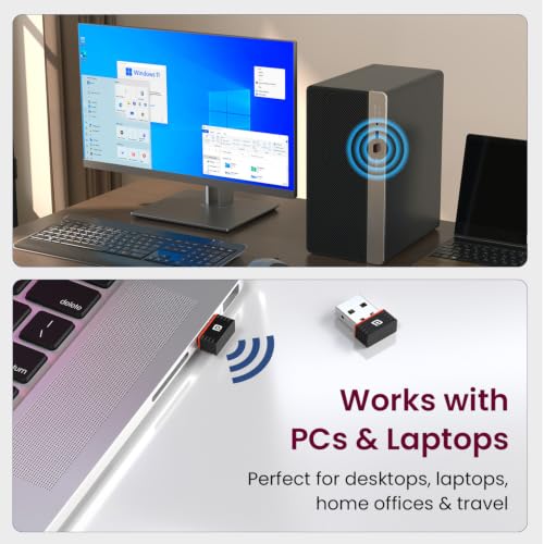 Image of Portronics Wiplug 150 WiFi USB Mini Adapter Supports Wireless Data Upto 150 Mbps, Hotspot Adaptor, IEEE 802.11 b /g /n Support,Advanced WPA /WPA2 Security Encryption, Plug & Play Setup (Black)