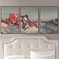 3 Piece Framed Canvas Wall Art Snow Mountain Canvas Prints Home Artwork Decoration for Living Room,Bedroom - 16