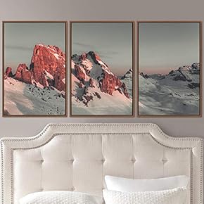 signwin 3 Piece Framed Canvas Wall Art Snow...