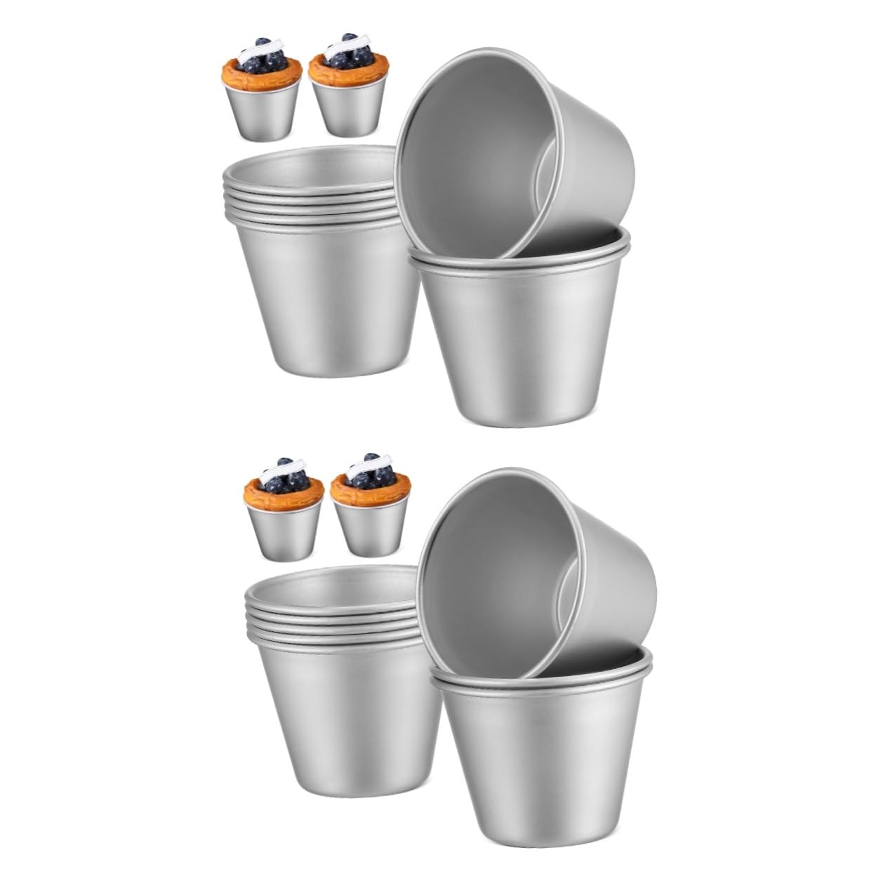 LABRIMP 16piezas Moldes Para Pudding y Muffins De Utensilios De Repostería Para Pasteles y Magdalenas Moldes Antiadherentes Para Hornear y Cocinar Deliciosos Postres
