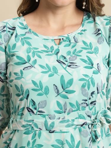 Image of Tee Projekt Women's Georgette Maxi Dress| Digital Print Floral Printed Western Ethnic Gown |Maxi Dress Casual Wear