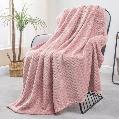Exclusivo Mezcla UK-FB-JL-5070-PK Pink Fleece Throw Blanket For Couch And Bed thumb #1