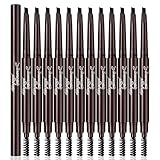 Noerrors 12Pcs Beard Pen Filler Set, Beard Filling Pencil Kit with Brush Barber Styling Grooming Hairline Pencil for Lineup Fill Enhance Mustache Facial Hair Makeup Tool for Men #Black