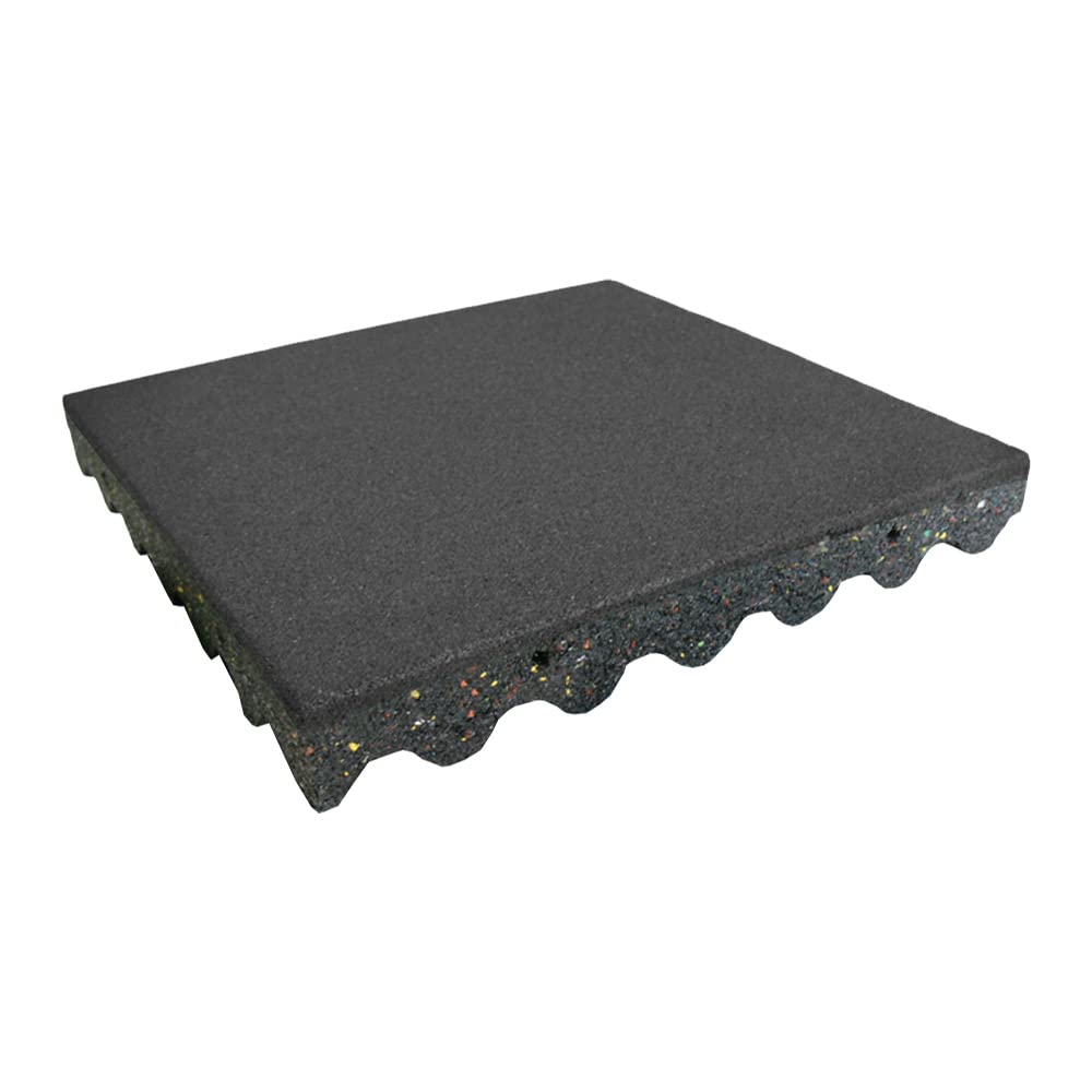 Rubber-Cal "Eco-Safety" Interlocking Playground Tiles - 2.50 x 19.5 x 19.5 inch - 4 Pack - 11 Square Feet Coverage - Black (04-126-CO-4pk)