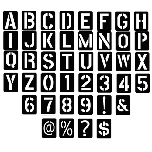 Okaywork Alphabets Numéro Pochoir lettre alphabet, 10cm Plastique Réutilisable Pochoir chiffrede Lettres Pochoirs d'Artisanat de Numéros pour La Peinture...