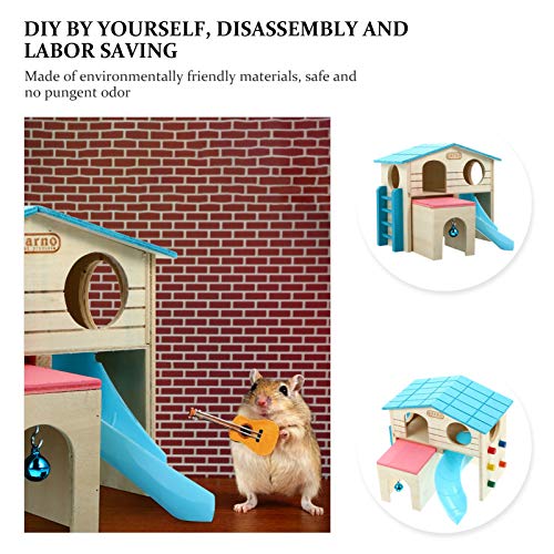 Balacoo Drewniany chomik do wspinaczki, drabinka, chomik, pet, ćwiczenia, miejsce zabaw, małe zwierzę, zabawka, pokład dla chinchilla Guinea, szczurów