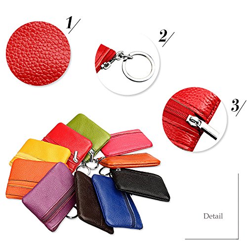 Hibate 1x Rosso Mini Portamonete in pelle per Uomo...