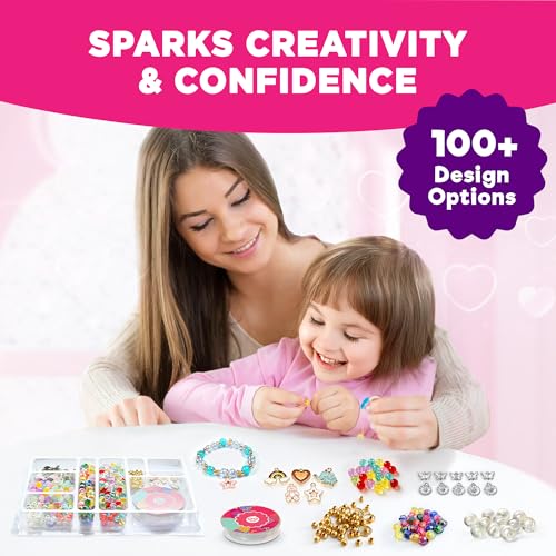 Image of EINSTEIN BOX Bracelet Making Set for Girls 6 to 14 Years Olds with Beads & Charms | Toys & Birthday Gift Ideas for Girls 6,7,8,9,10,11,12,13,14 Years Old |