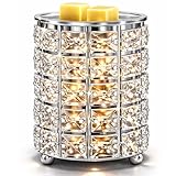 Wrought Iron Crystal Wax Melt Warmer Electric Oil Burner Wax Melt For Home, Kitchen, Living Room, Bedroom, SPA(Silver)