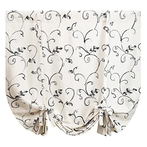 VOGOL Gray Embroidered Tie-Up Balloon Shade Cover