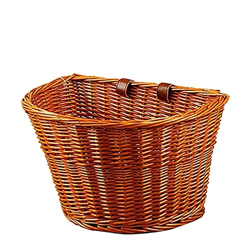 RYKJ-F Panier en Osier pour Vélo, Panier De Rangement pour Vélo Tressé À La Main, pour Chats Et Chiens Panier en Osier pour Vélo avec Couvercle Fabrication Artisanale Détachable Panier De Rangement