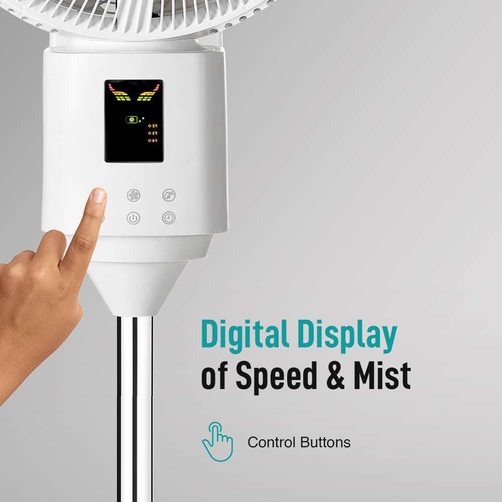 KUHL Exzel H1 Next Gen Desert Cooler BLDC Pedestal with Mist & Humidifier|8Blades |4Speed| Remote & Touch Panel with Display| Height Adjustement| Low Noise|8 Hr Water Tank|400mm |Free installation 4