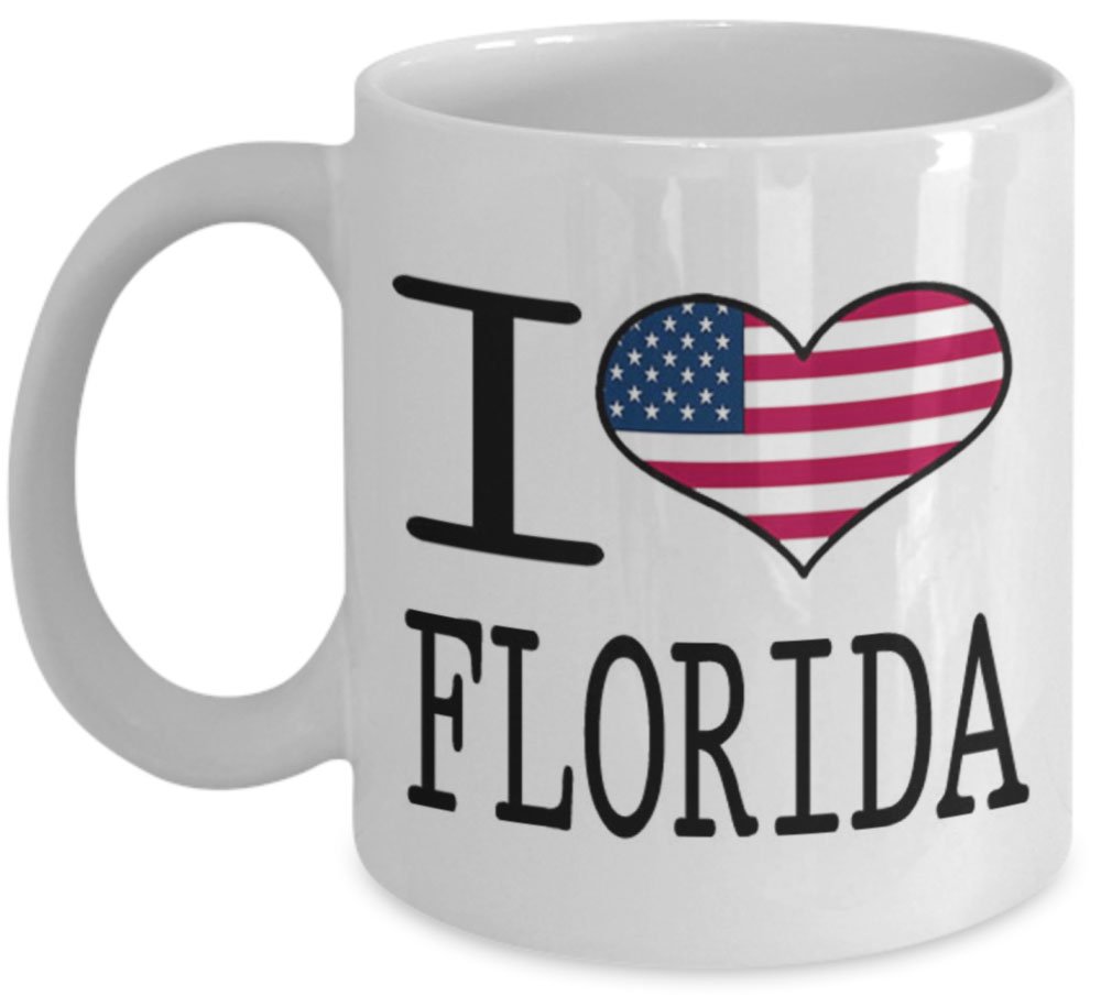 shaniztoons I Love Heart Florida USA United States Of America Flag Design Gift Mug