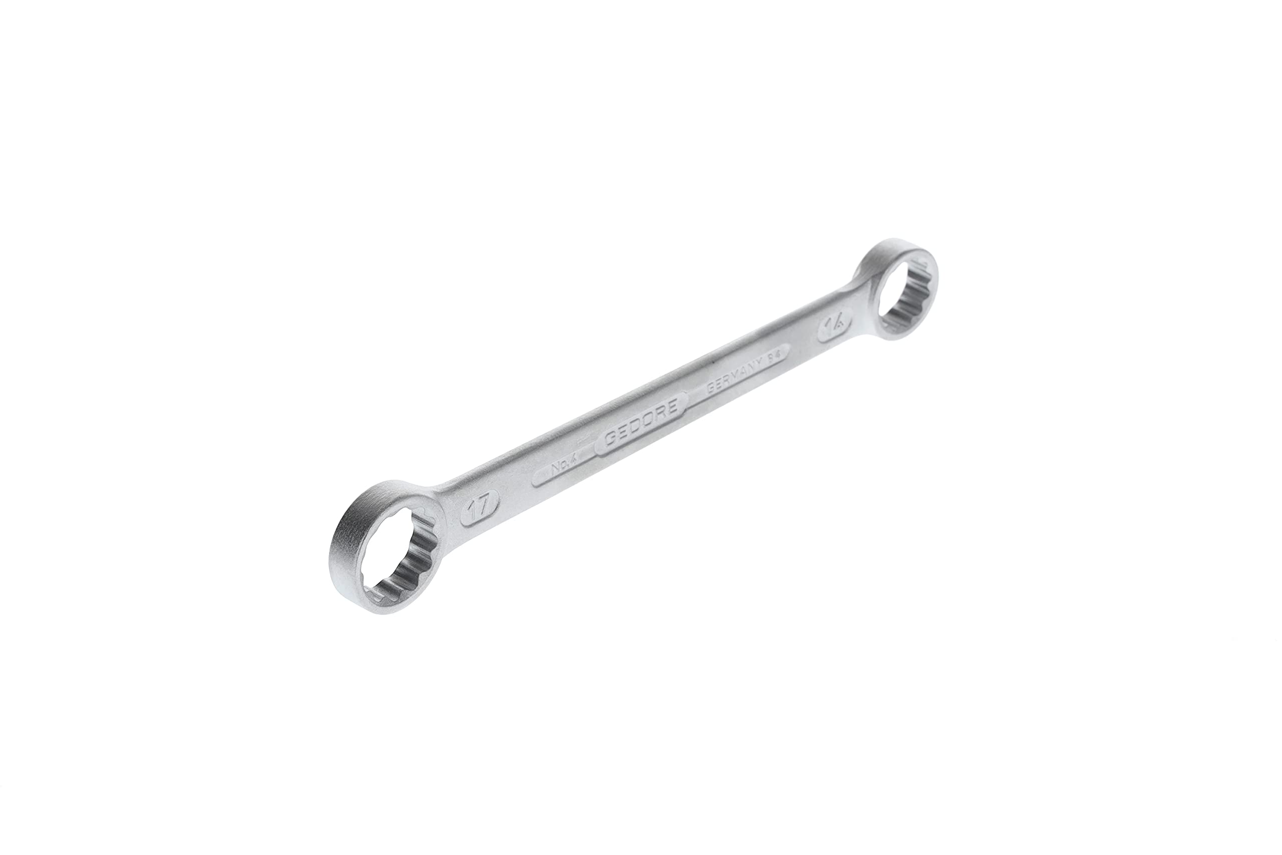 GEDORE Double-ended ring spanner, AF 14+17 mm, Straight, Flat, Slender, Bi-hex, UD profile, Spanner, 4 14X17