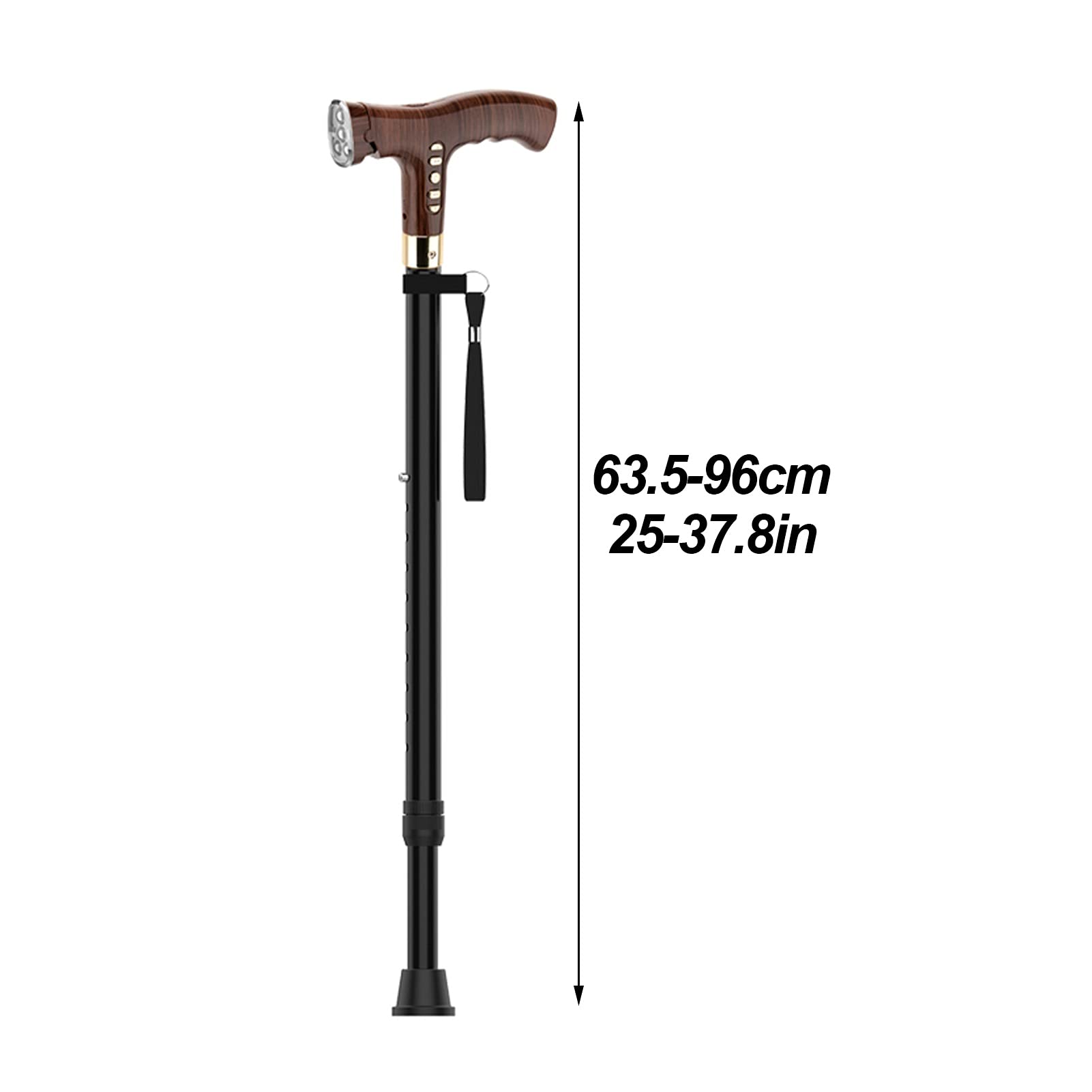 Bastón de Paseo Bastones para Mayores Bastón caminando con luz LED, bastón de aluminio ligero, altura ajustable, bastones antideslizantes, ayuda y ayuda de estabilidad para usuarios ancianos, discapac