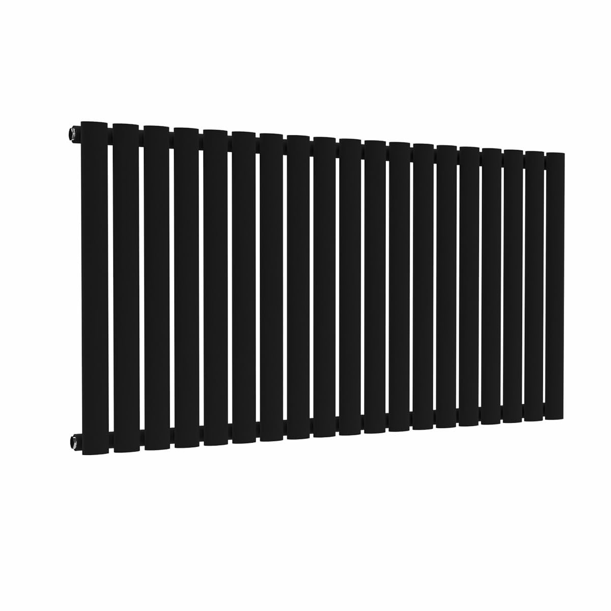 Lux Heat Black Oval Horizontal Single Panel Designer Radiator 600Mm (H) X 1140Mm (W)
