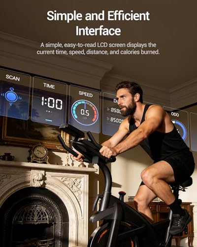 Image of CURSOR FITNESS Exercise Bike, Brake Pad Stationary Bike for Home with Exclusive App, Stationary Bikes for Home with 300 lb Weight, Indoor Cycling Spin Bike Workout Bike with Extra Comfort Seat
