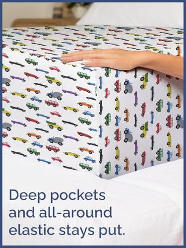 Image of CGK Unlimited Kids Full Size Cars Bed Sheets - 4 Piece Kids Cars Sheet Set | Cars Themed Bedding, Ultra-Soft, Cute & Cozy, Breathable & Machine Washable, Kids Bed Set for Boys, Girls, Teens & Toddlers