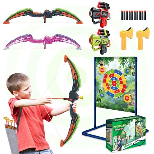 Infowush INFOJH023-N1 4-In-1 Bow And Arrow Set For Kids, 2-Pack Led Light Up Archery Set thumb #8