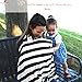 Raw Generation Nursing Cover | Multi-Use Breastfeeding Cover | Nursing Cover for Breastfeeding Babies | 100% Organic Cotton with Wire Hoop | Chic Black & Cream Stripes| Free Pouch Bag| for Boy & Girl