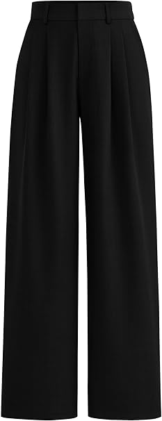 PRETTYGARDEN Women's Summer Elastic High Waisted Work Pants Straight Leg Dressy Business Casual Trousers Slacks Pockets