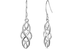 Celtic Knot Silver Drop Earrings