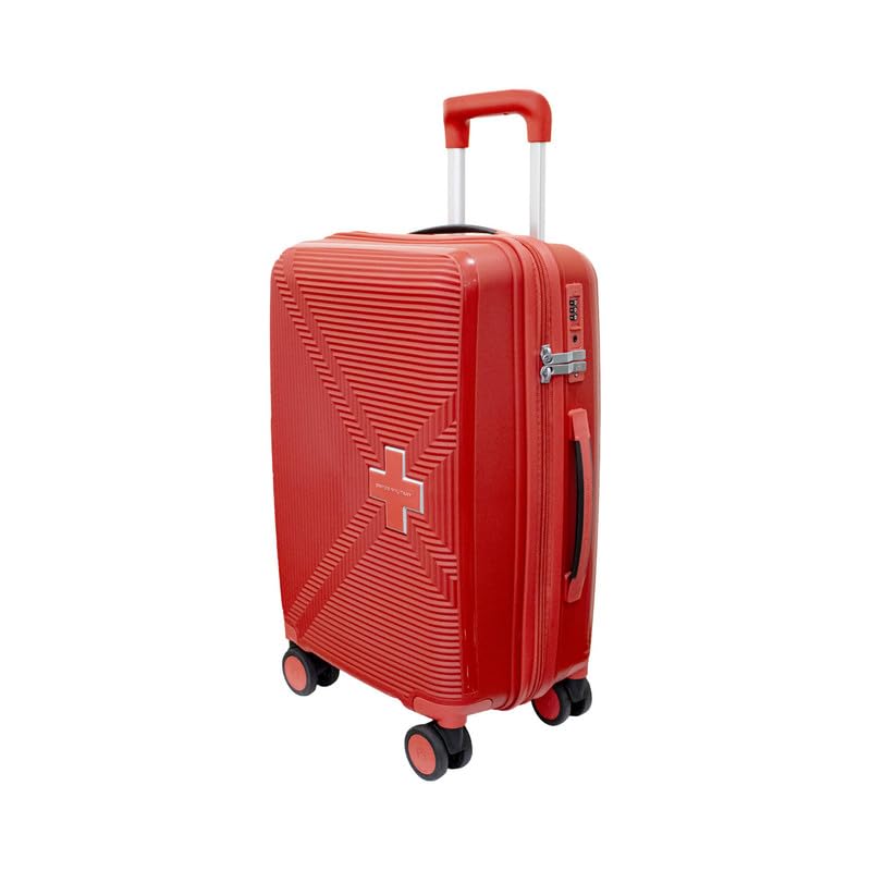 Image of SWISS MILITARY Maze 65CM Medium Hard Trolley Bag, Polypropylene Suitcase, TSA Lock 360 Wheels, Anti-Theft Zipper, Premium Lining Strong Handle, Travel Luggage - 67L Capacity