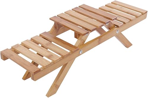 Miniatura 8 de Soporte para plantas de 2 capas para interiores y exteriores, estante plegable de madera para plantas, soporte grande para plantas, soporte de