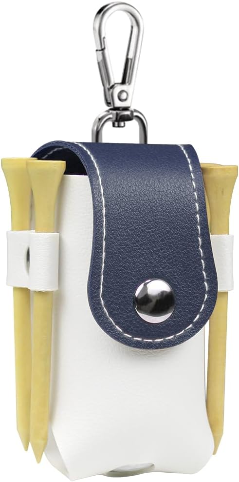 Scott Edward Golf Ball Waist Bag, Portable Leather Golf Ball Storage Bag Holder, Golfer Mini Waist Pouch, Golf Ball Carry Pouch with Tee Holder, Buckle, Clip for Women Men Belt Golf, Golf Gift
