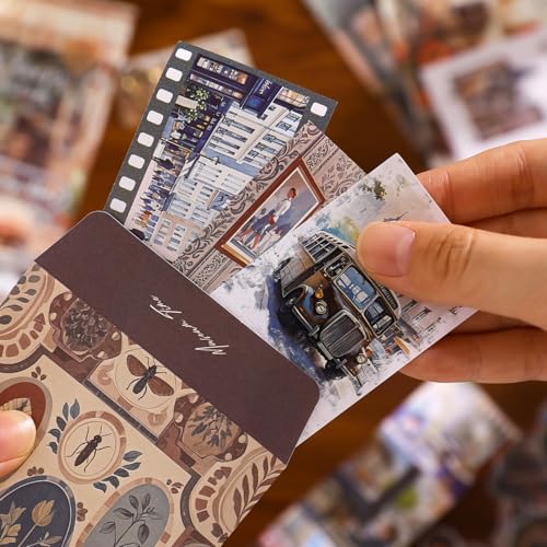 Image of GDNK Scrape Book Kit Scrapbooking Kit Vintage Journal Scrapbook Pack DIY Paper Stickers, Craft Kits Notebook, Collage Album Aesthetic Sticker Journaling Scrapbook Photo Album (Museum Memories)