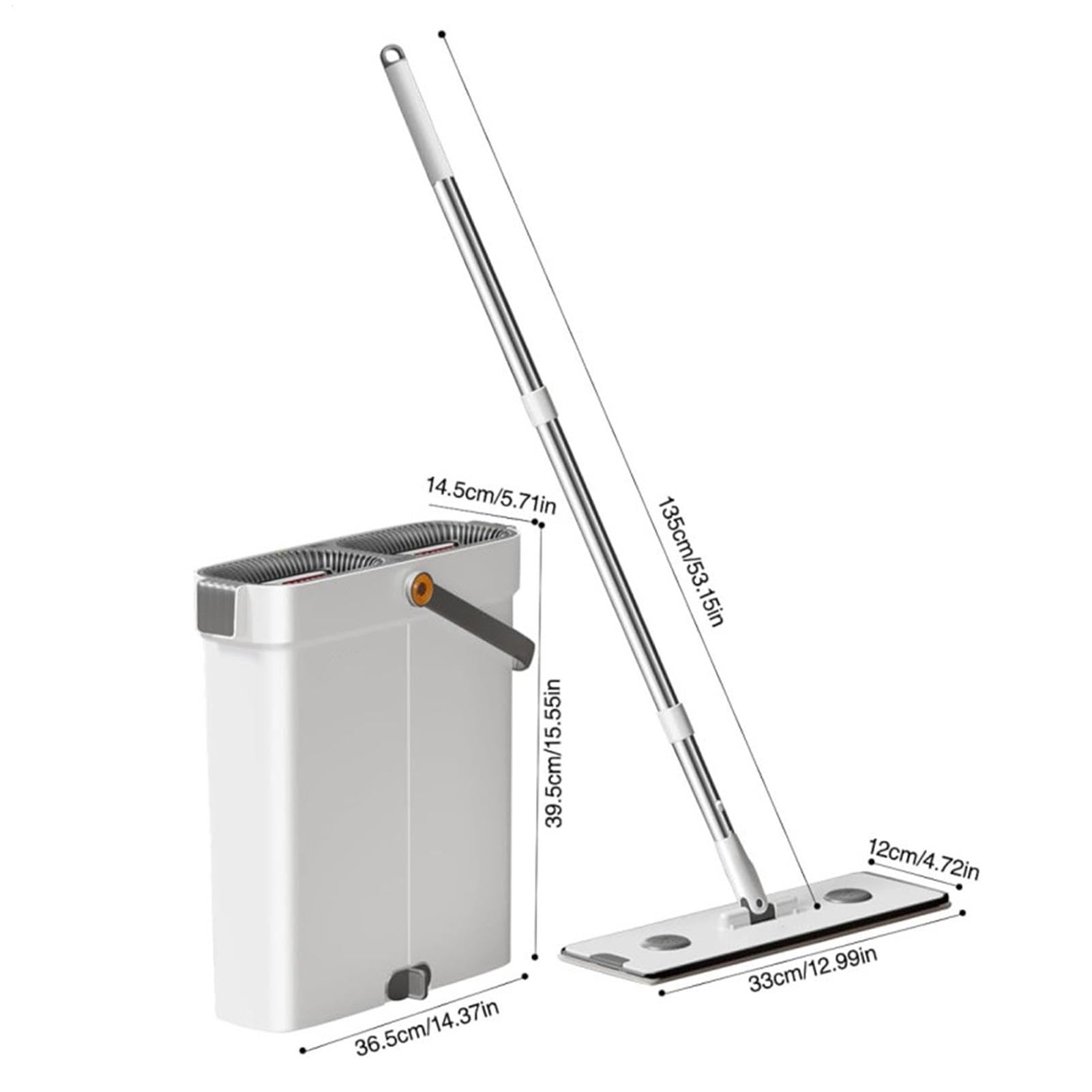 Set de Mopa Plana con Cubo de Limpieza Giratorio Limpieza Suelos Húmedo Y