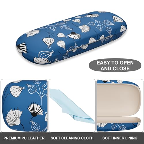 Image of Eyeglasses Case, Portable Hard Shell Protective Case for Glasses, Eyeglass Holder Box for Women with Cleaning Cloth