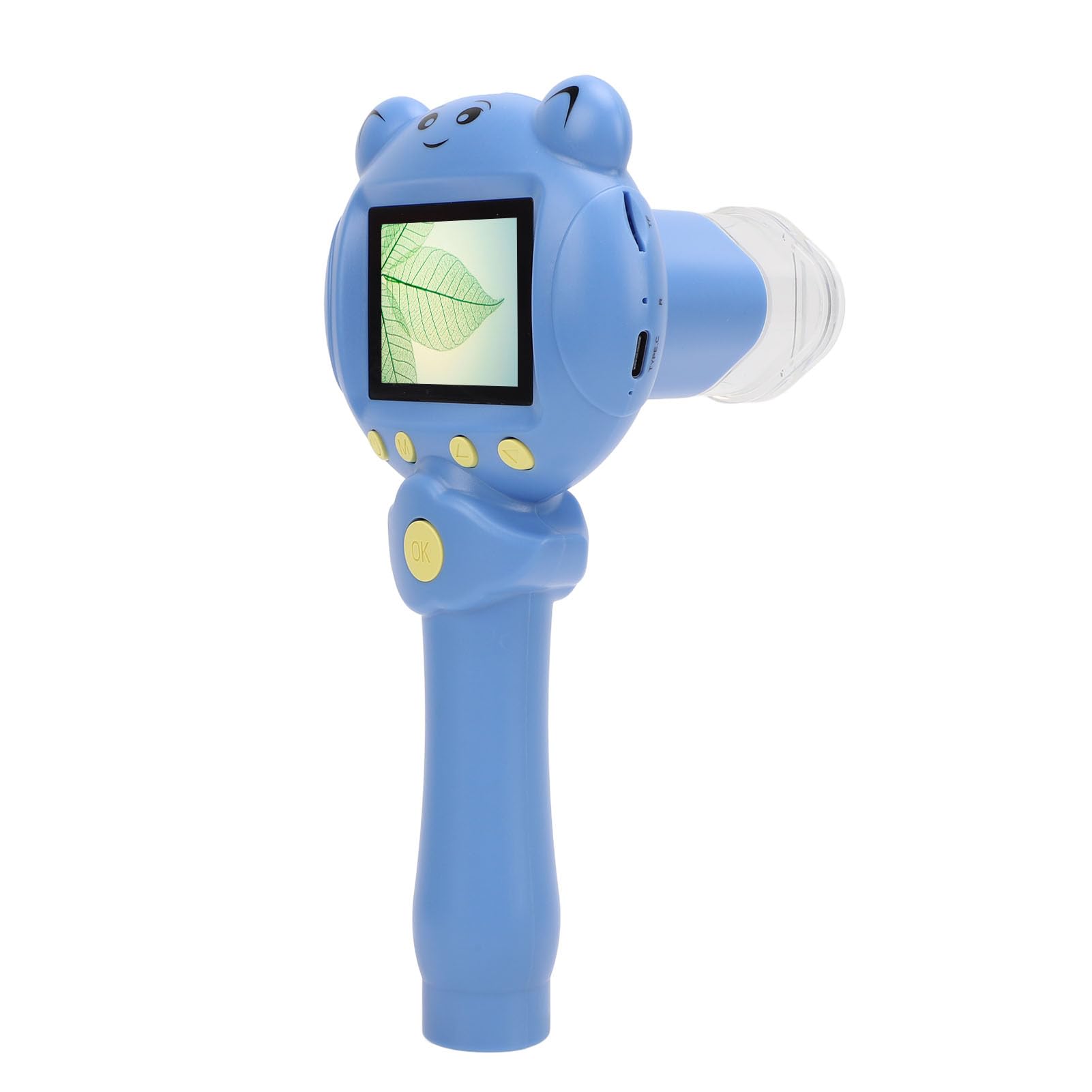 Handmikroskop für Kinder, 2,5 K, 48 MP, Bildungswissenschaft, mit 8-fachem Zoom für Erkundung und Entdeckung von Kindern, tragbar, 5,1 cm (2,0 Zoll), Blau