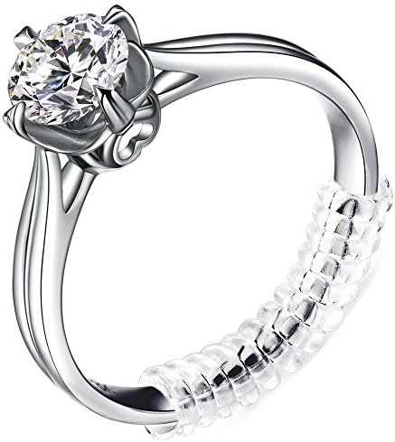 Anpro 15 Pack Ring Size Adjuster- with 3 Sizes Clear Ring Sizer Resizer Fit for Loose Rings-Spiral Silicone Tightener Set with Polishing Cloth(Please See The Below Picture for The Steps)