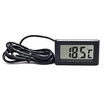 Konvio Mini LCD digital Temperature Meter sensor wired for Room temperature/fridges, Indoor Outdoor, Aquarium Portable Pocket LCD Temperature Meter