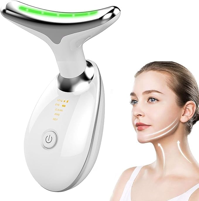 RIMDIXA Neck Face Firming Wrinkle Reducing Tool Double Chin Reducer Vibration Massager Skin Rejuvenation Beauty Device, Face & Neck Lifting Device Chin Lifting Device, Skin Groomer,Light Therapy for Face Lifts and Tightens Sagging Skin for a Radiant  (B0D4DPX6KP) Amazon Price History, Amazon Price Tracker