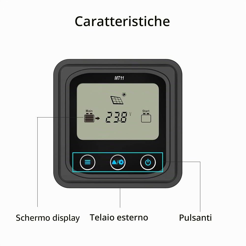 EPEVER® MT11 Misuratore Remoto Misuratore Remoto con Display LCD per Regolatore di Carica Solare per la Serie DuoRacer - MT11
