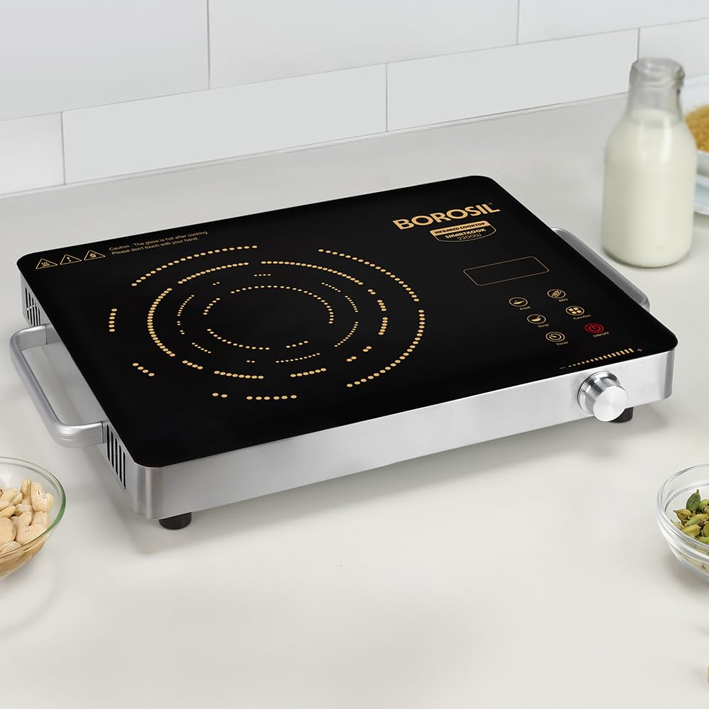 Borosil 2200W Smart Kook Infrared Induction | Digital Display with Touch Buttons | Glass Crystallite Plate | 8 Preset Modes | Auto Cooling Fan | 1 Year Warranty | Made in India-image-26