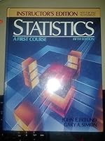 Instructor's Edition Statistics a First Course - Fifth Edition 0138454132 Book Cover