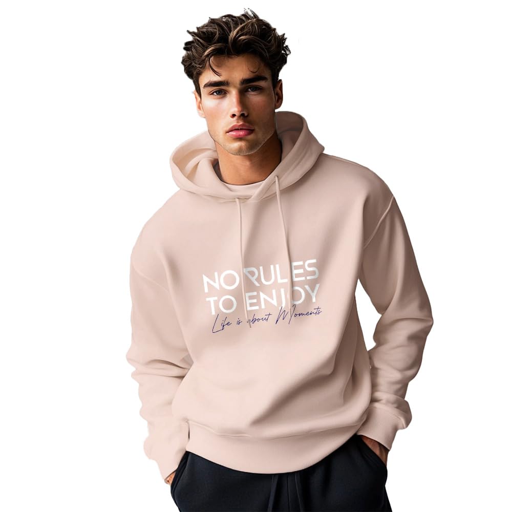 nobero Printed Hoodies for Man | 280 GSM Rich Cotton Fleece Hooded Full Sleeve Sweatshirt for Man | Stylish Casual Wear Winter Hoodies for Men-picture-28