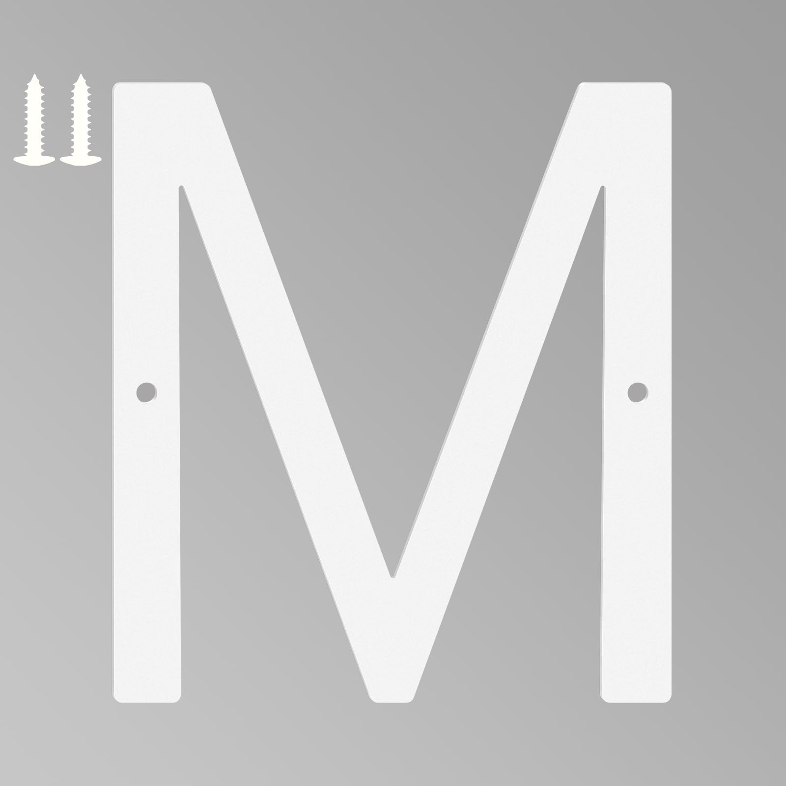 2.5 Inch White House Numbers for Outside, Metal Letters for Outdoor Signs, Anti-rust Aluminium House Address Letters for Front Door, Office, and Garden Decoration (Letter M)