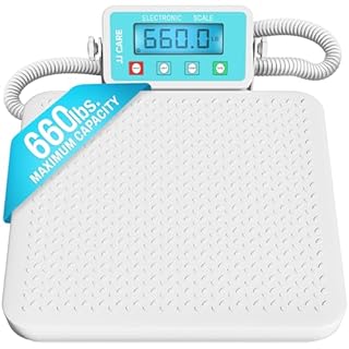 JJ CARE Medical Scale - Heavy Duty 660 lbs/299 Kgs Capacity Wrestling Scale for Gyms with Easy to Read LCD Display | Professional Medical Grade Meter for Body Weight, Home, Hospital, & Physicians