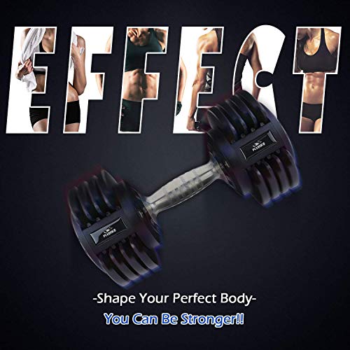 FLYBIRD Adjustable Dumbbells,25 lb Single Dumbbell for Men and Women with Anti-Slip Metal Handle,Fast Adjust Weight by Turning Handle,Black Dumbbell with Tray Suitable for Full Body Workout Fitness