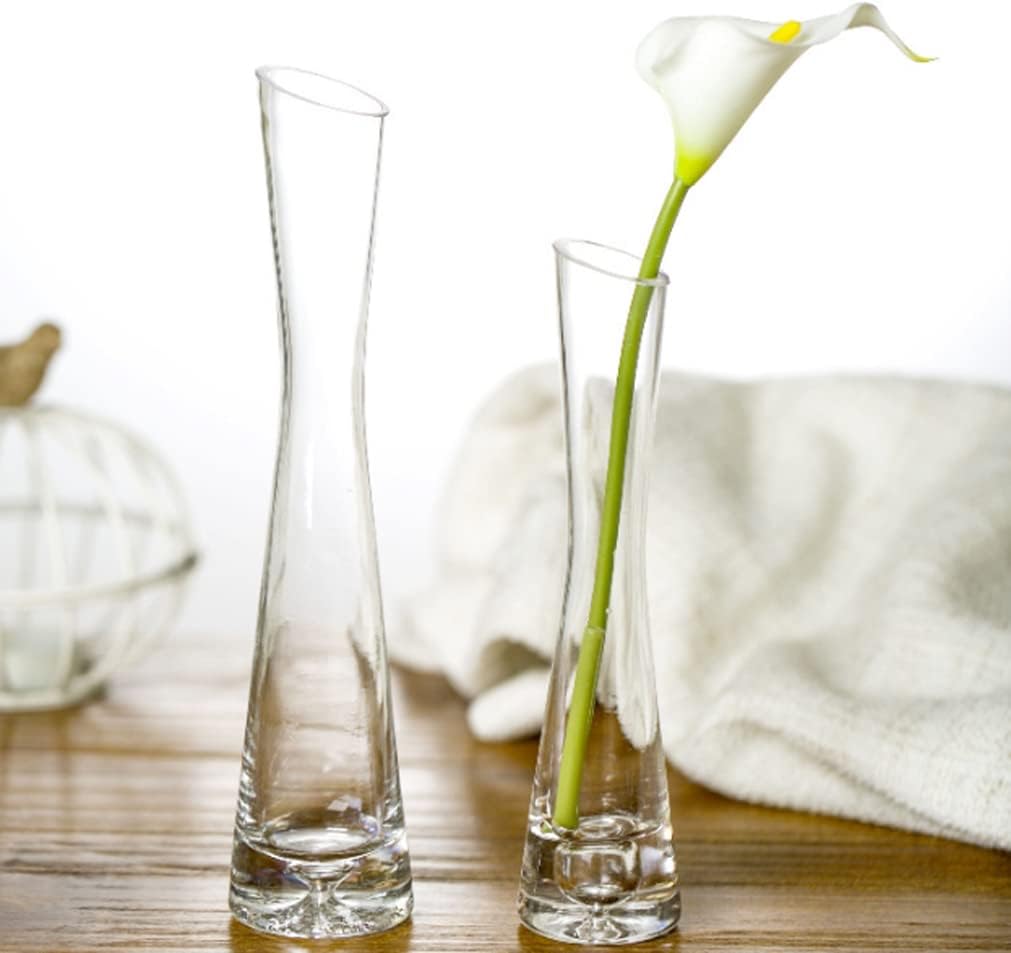 25cm/9.8inch Tall Clear Glass Thin Narrow Necked Bud Vase Slim Single Stem Flower Vase Floral Vase Centerpiece for Wedding Party Home Table Decor - Image 8