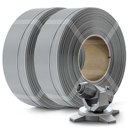 Image of Creality PETG Filament Refill 1.75mm 3D Printer Filament, 2kg (4.4lb) Refilament for Bambu Lab Reusable Spool, Dimensional Accuracy ±0.03mm, Grey(2-Pack)