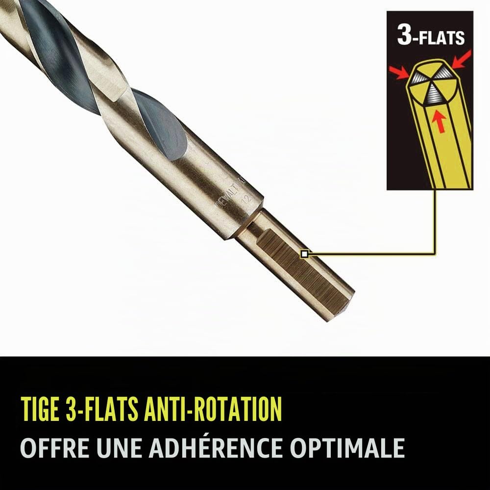 DEWALT DWA1181 Lot de 21 forets à pointe fendue à 135 degrés, hélix à 31 degrés, revêtement en oxyde noir, pour plastique, bois et métal
