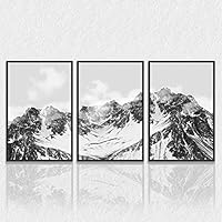 3 Piece Framed Canvas Wall Art Mountain Covered with Snow Canvas Prints Home Artwork Decoration for Living Room,Bedroom - 16