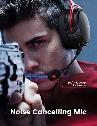 Mpow Air 2.4G Wireless Gaming Headset for PS5/PS4/PC Computer Headset with Dual Chamber Driver,Upto 17 hours of Use, Noise Cancelling Mic, 3D Bass, Ultra Light Over-Ear Gaming Headphones for Switch